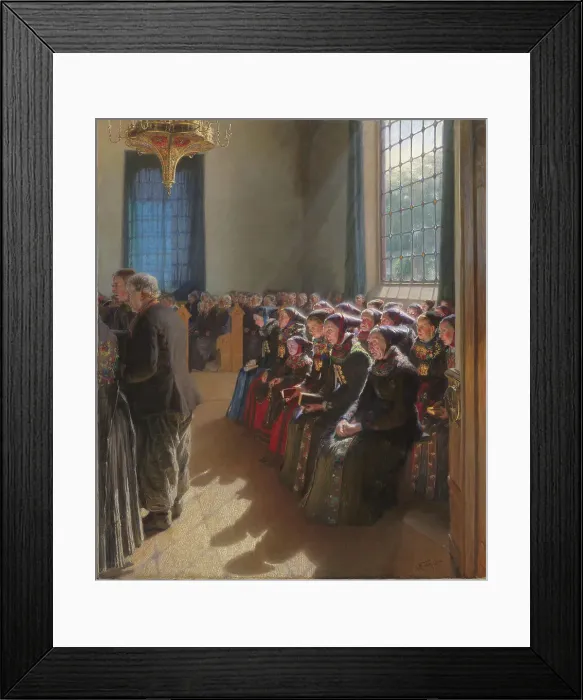 Framed Print : During the service in a church in Amager, 1891-1892. Creator: Carl Wentorf Framed Print : During the service in a church in Amager, 1891-1892. Creator: Carl Wentorf