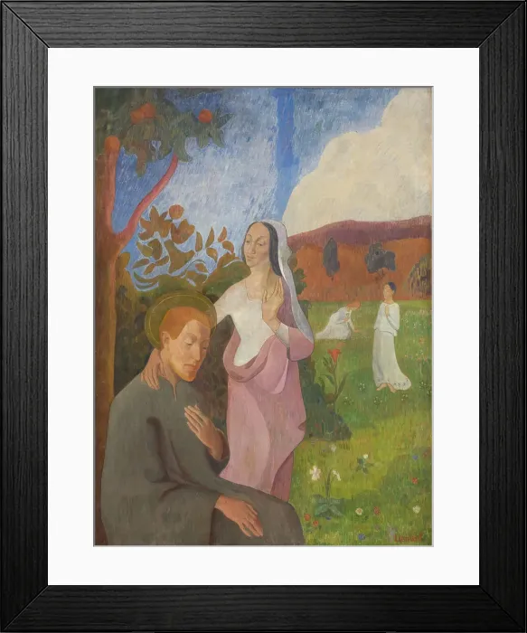 Framed Print : Decorative Picture. The Vision of Saint Francis with the Three White Virgins, 1892. Creator: Gad Frederick Clement Framed Print : Decorative Picture. The Vision of Saint Francis with the Three White Virgins, 1892. Creator: Gad Frederick Clement
