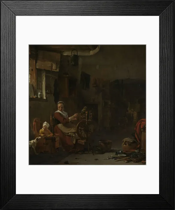 Framed Print : Peasant Woman Spinning, 1640-1677. Creator: Thomas Wijck Framed Print : Peasant Woman Spinning, 1640-1677. Creator: Thomas Wijck
