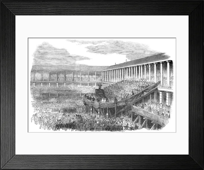 Framed Print : Sunday-School Jubilee Commemoration in the Piece Hall, Halifax - from a photograph by Haigh, 1856. Creator: Unknown Framed Print : Sunday-School Jubilee Commemoration in the Piece Hall, Halifax - from a photograph by Haigh, 1856. Creator: Unknown