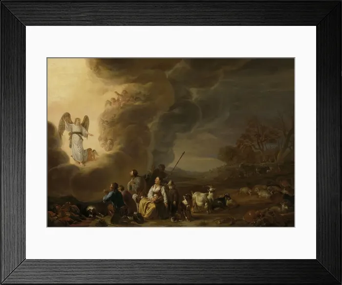 Framed Print : The annunciation to the shepherd, 1630-1650. Creator: Cornelis Saftleven Framed Print : The annunciation to the shepherd, 1630-1650. Creator: Cornelis Saftleven