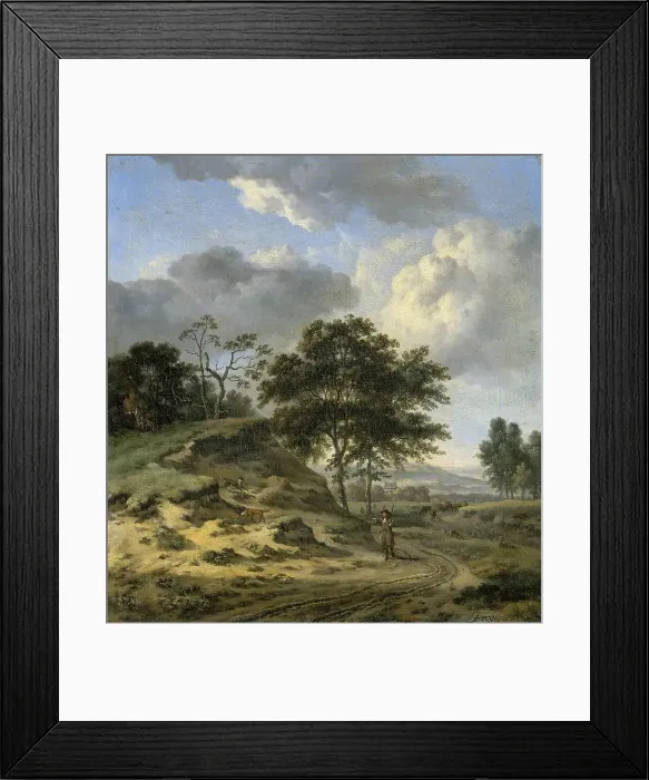 Framed Print : Landscape with two Hunters, 1655-1684. Creator: Jan Wijnants Framed Print : Landscape with two Hunters, 1655-1684. Creator: Jan Wijnants