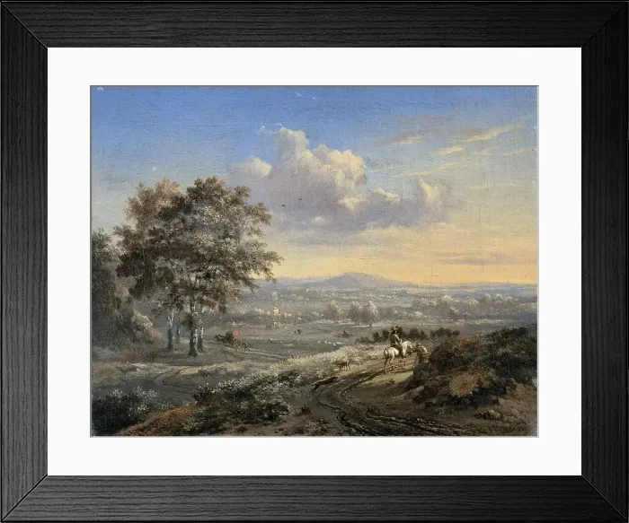 Framed Print : Hilly Landscape with a Rider on a Country Road, 1655-1684. Creator: Jan Wijnants Framed Print : Hilly Landscape with a Rider on a Country Road, 1655-1684. Creator: Jan Wijnants