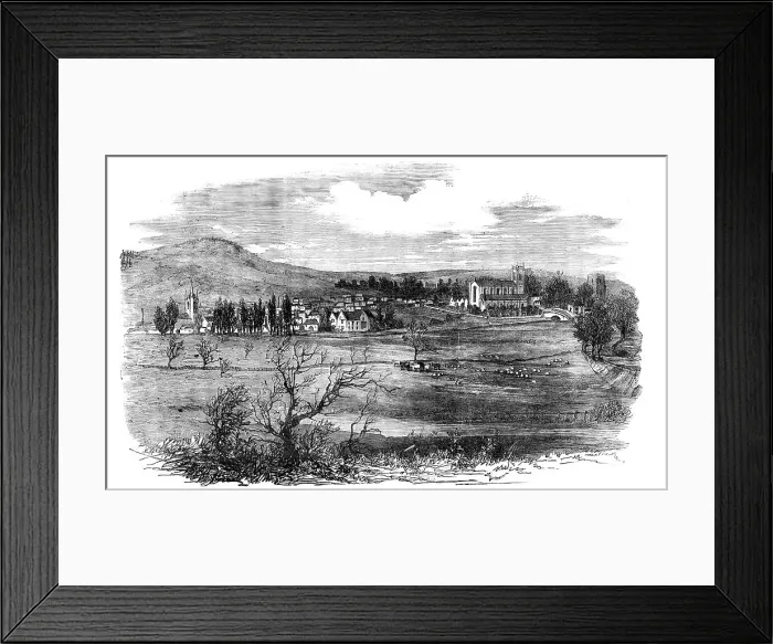 Framed Print : Rugeley - sketched from the Railway, 1856. Creator: Unknown Framed Print : Rugeley - sketched from the Railway, 1856. Creator: Unknown