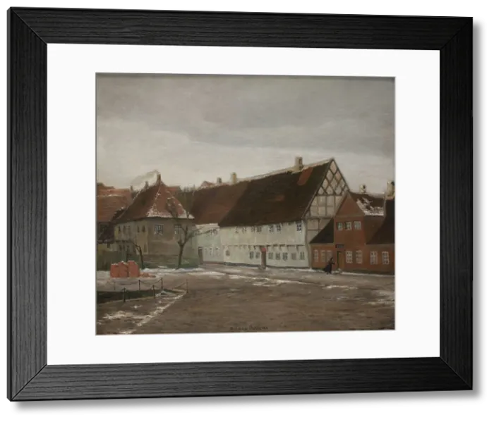 Framed Print : Winter Evening in Ribe, Jutland, 1892. Creator: Johan Rohde Framed Print : Winter Evening in Ribe, Jutland, 1892. Creator: Johan Rohde