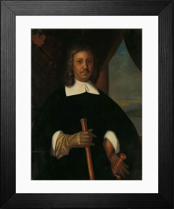 Framed Print : Portrait of Jan van Riebeeck (1619-77). Commander of the Cape of Good Hope and of... c.1660. Creator: Unknown