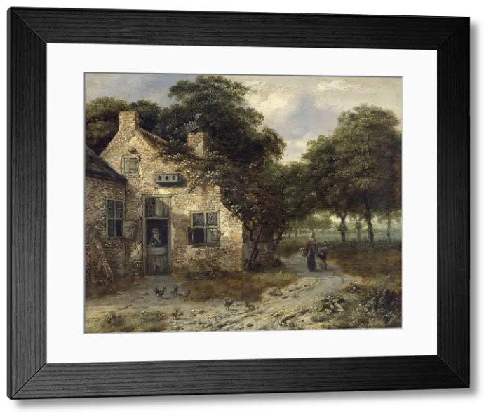 Framed Print : The Farmhouse, 1655-1684. Creator: Jan Wijnants Framed Print : The Farmhouse, 1655-1684. Creator: Jan Wijnants