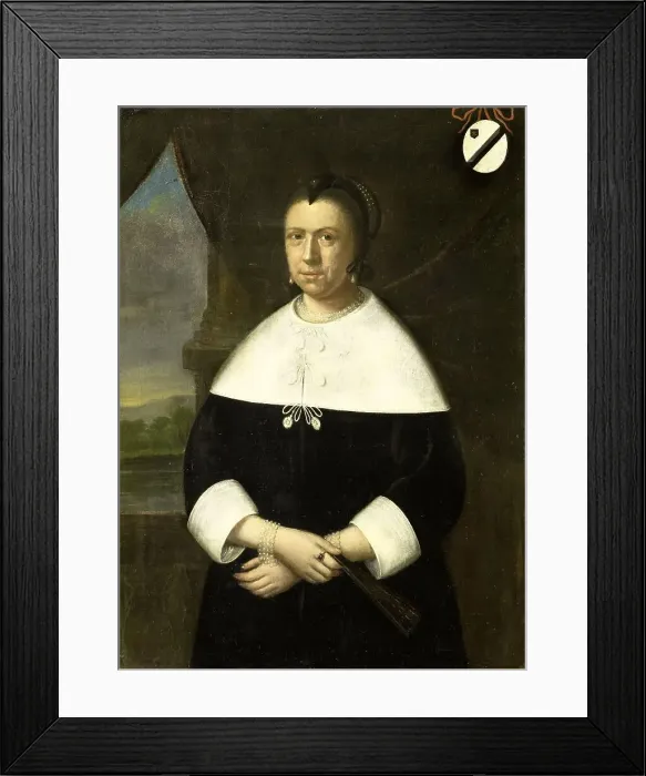 Framed Print : Portrait of Maria de la Queillerie (1629-64), first Wife of Jan van Riebeeck, or his... c.1660. Creator: Unknown Framed Print : Portrait of Maria de la Queillerie (1629-64), first Wife of Jan van Riebeeck, or his... c.1660. Creator: Unknown