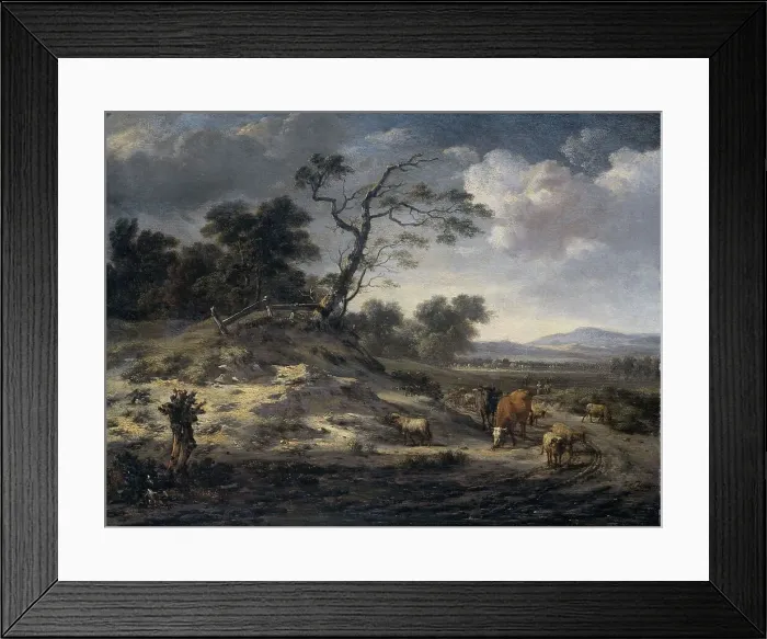 Framed Print : Landscape with Cattle on a Country Road, 1655-1684. Creator: Jan Wijnants Framed Print : Landscape with Cattle on a Country Road, 1655-1684. Creator: Jan Wijnants