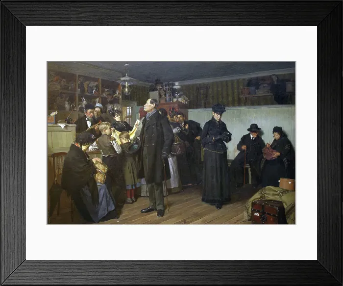 Framed Print : At the pawnbroker's, 1893. Creator: Frants Henningsen Framed Print : At the pawnbroker's, 1893. Creator: Frants Henningsen