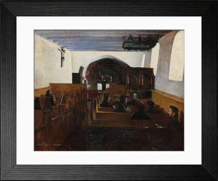Framed Print : A church service on the Island of Mors, Jutland, 1893. Creator: Fridolin Johansen Framed Print : A church service on the Island of Mors, Jutland, 1893. Creator: Fridolin Johansen