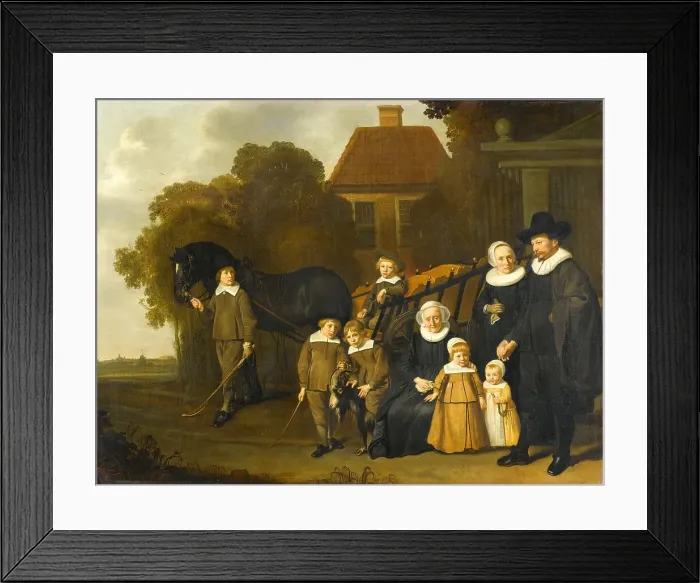 Framed Print : Group Portrait of the Meebeeck Cruywagen Family at the Gate of their Country Home... 1640-1645. Creator: Jacob van Loo Framed Print : Group Portrait of the Meebeeck Cruywagen Family at the Gate of their Country Home... 1640-1645. Creator: Jacob van Loo