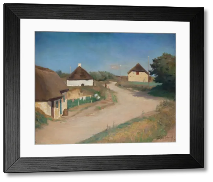 Framed Print : Houses Alongside a Road in Morso, Jutland, 1893. Creator: Fridolin Johansen Framed Print : Houses Alongside a Road in Morso, Jutland, 1893. Creator: Fridolin Johansen