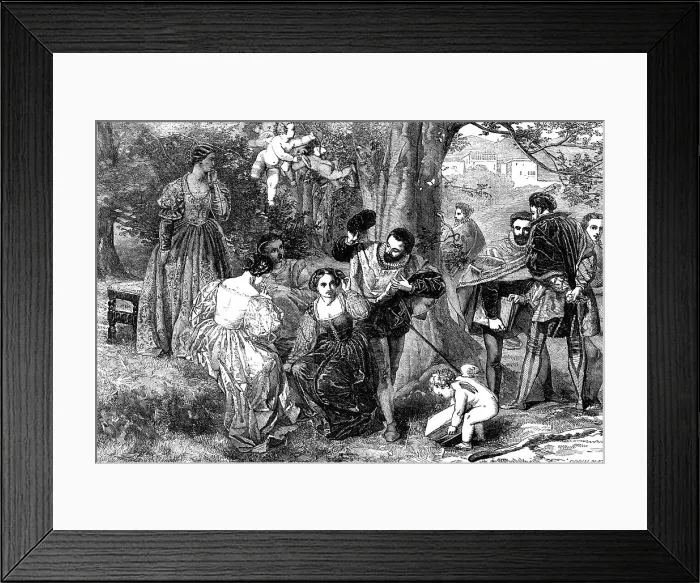 Framed Print : Love's Labours Lost - painted by F. R. Pickersgill - from the Exhibition of the Royal Academy, 185 Creator: Harvey Orrin Smith. Love's Labours Lost - painted by F. R Framed Print : Love's Labours Lost - painted by F. R. Pickersgill - from the Exhibition of the Royal Academy, 185 Creator: Harvey Orrin Smith. Love's Labours Lost - painted by F. R