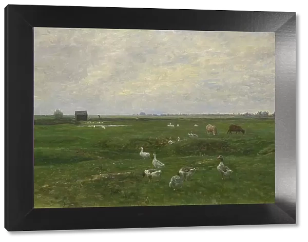 Geese by a Lake. A Storm is Brewing. Dragor, the Island of Amager, 1893. Creator: Viggo Johansen