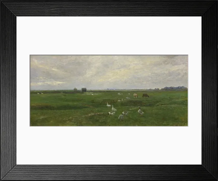Framed Print : Geese by a Lake. A Storm is Brewing. Dragor, the Island of Amager, 1893. Creator: Viggo Johansen Framed Print : Geese by a Lake. A Storm is Brewing. Dragor, the Island of Amager, 1893. Creator: Viggo Johansen