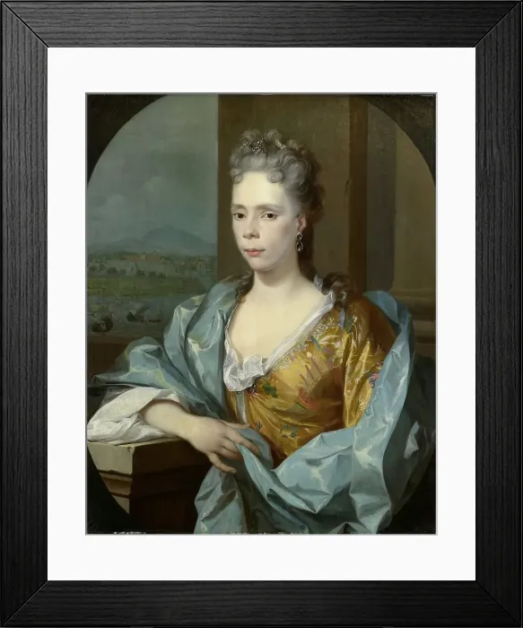 Framed Print : Portrait of Elisabeth van Riebeeck, Daughter of Abraham van Riebeeck, Wife of Gerard... 1710-1723. Creator: Nicolaas Verkolje Framed Print : Portrait of Elisabeth van Riebeeck, Daughter of Abraham van Riebeeck, Wife of Gerard... 1710-1723. Creator: Nicolaas Verkolje