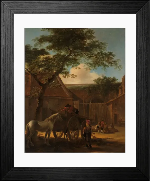 Framed Print : Farmyard, c.1645-c.1650. Creator: Jan Dirksz Both Framed Print : Farmyard, c.1645-c.1650. Creator: Jan Dirksz Both