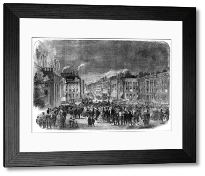 Framed Print : The Peace Illuminations - Waterloo-Place, 1856. Creator: Unknown Framed Print : The Peace Illuminations - Waterloo-Place, 1856. Creator: Unknown