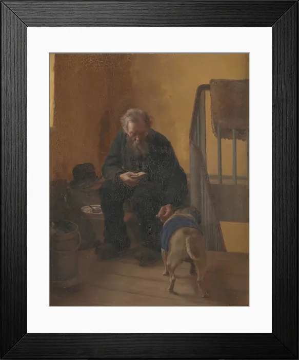 Framed Print : Man and dog, 1893. Creator: Gustav Vermehren Framed Print : Man and dog, 1893. Creator: Gustav Vermehren