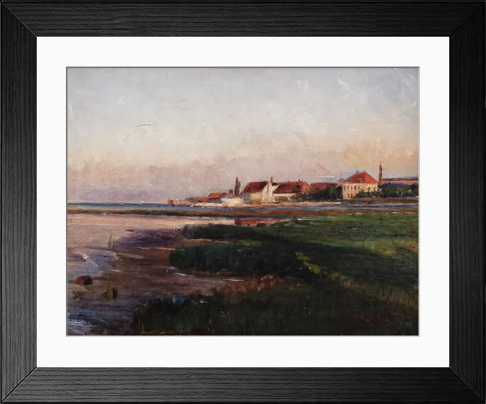 Framed Print : The Works at Kastrup in evening light, 1894. Creator: Albert Gottschalk Framed Print : The Works at Kastrup in evening light, 1894. Creator: Albert Gottschalk