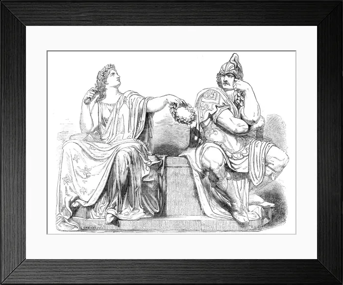 Framed Print : Peace and War - John Bell, sculptor - from the Exhibition of the Royal Academy, 1856. Creator: Harvey Orrin Smith. Peace and War - John Bell, sculptor - from the Exhibition of the Royal Academy, 1856 Framed Print : Peace and War - John Bell, sculptor - from the Exhibition of the Royal Academy, 1856. Creator: Harvey Orrin Smith. Peace and War - John Bell, sculptor - from the Exhibition of the Royal Academy, 1856