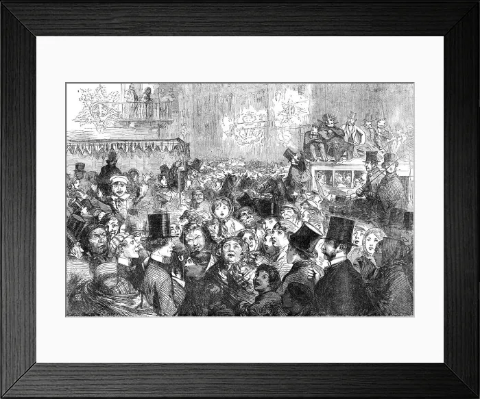 Framed Print : The Peace Illuminations - A Street Scene - drawn by George Thomas, 1856. Creator: Unknown Framed Print : The Peace Illuminations - A Street Scene - drawn by George Thomas, 1856. Creator: Unknown