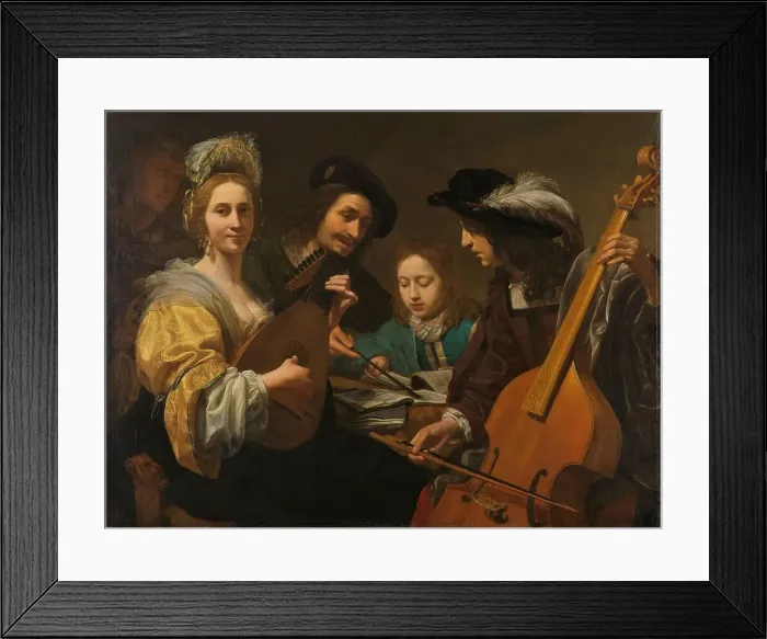 Framed Print : A Musical Company, 1651. Creator: Gerard van Kuijl Framed Print : A Musical Company, 1651. Creator: Gerard van Kuijl
