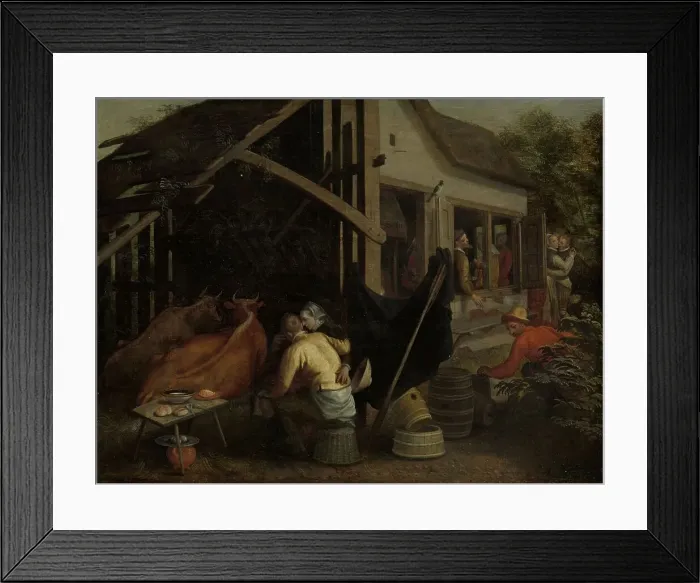 Framed Print : Couples Making Love at a Country Inn, c.1570-c.1590. Creator: Aert Pietersz Framed Print : Couples Making Love at a Country Inn, c.1570-c.1590. Creator: Aert Pietersz
