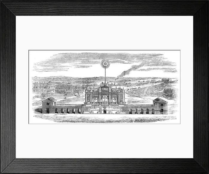 Framed Print : Temple erected for the Display of Fireworks in the Green-Park, to Celebrate the Peace of Aix-La-Chap Creator: Unknown Framed Print : Temple erected for the Display of Fireworks in the Green-Park, to Celebrate the Peace of Aix-La-Chap Creator: Unknown