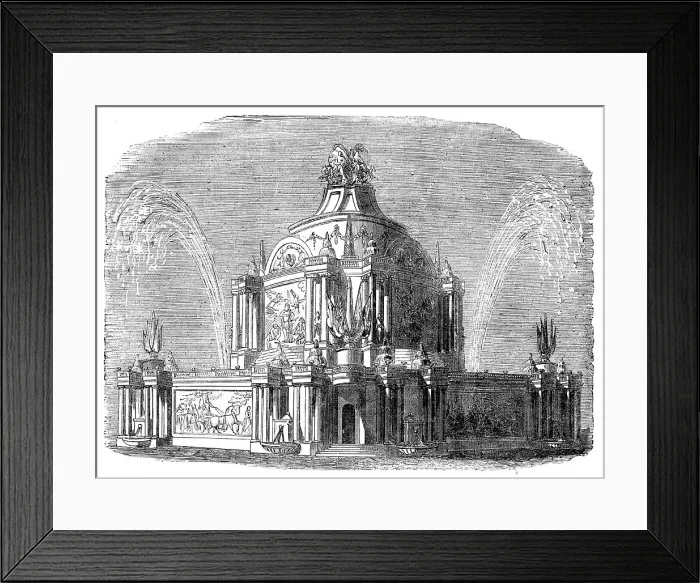 Framed Print : Peace Commemoration, 1814 - Temple of Concord in the Green-Park, 1856. Creator: Unknown Framed Print : Peace Commemoration, 1814 - Temple of Concord in the Green-Park, 1856. Creator: Unknown