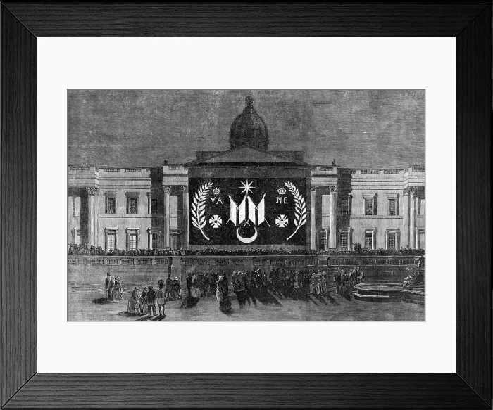 Framed Print : The Peace Illuminations - The National Gallery, 1856. Creator: Unknown Framed Print : The Peace Illuminations - The National Gallery, 1856. Creator: Unknown