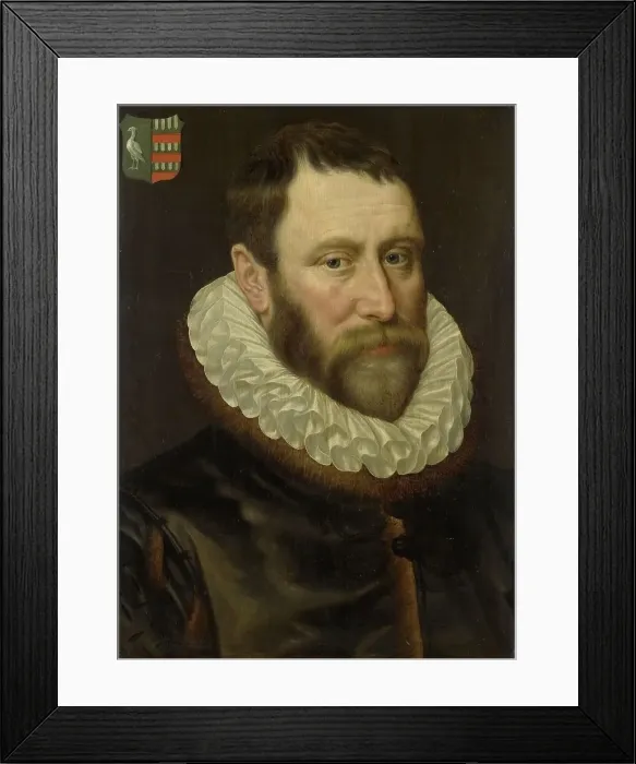 Framed Print : Portrait of Jacob Bas Claesz (1536-1589), 1586. Creator: Adriaen Thomasz Key Framed Print : Portrait of Jacob Bas Claesz (1536-1589), 1586. Creator: Adriaen Thomasz Key