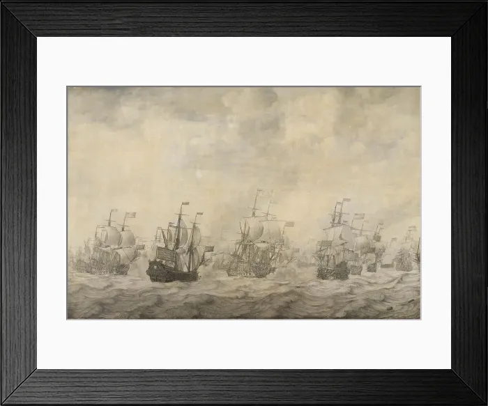 Framed Print : Episode from the Four Days Battle, 11-14 June 1666, of the Second Anglo-Dutch War, 1665-67, 1668. Creator: Willem van de Velde I Framed Print : Episode from the Four Days Battle, 11-14 June 1666, of the Second Anglo-Dutch War, 1665-67, 1668. Creator: Willem van de Velde I