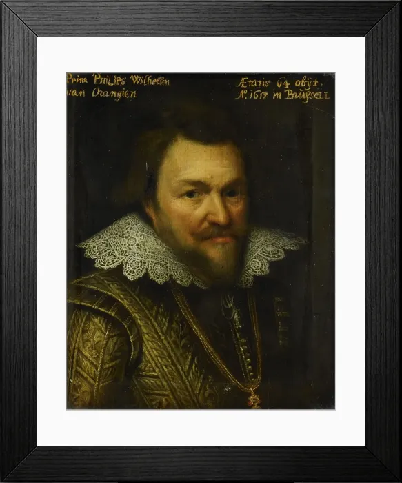 Framed Print : Portrait of Philips Willem (1554-1618), Prince of Orange, c.1609-c.1633. Creator: Workshop of Michiel Jansz van Mierevelt Framed Print : Portrait of Philips Willem (1554-1618), Prince of Orange, c.1609-c.1633. Creator: Workshop of Michiel Jansz van Mierevelt