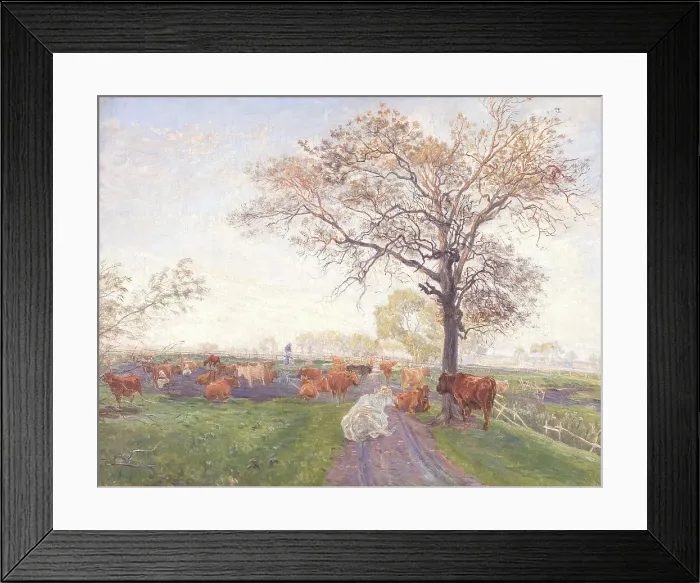Framed Print : Dairy cows at Dyrehavegård, 1895. Creator: Theodor Esbern Philipsen Framed Print : Dairy cows at Dyrehavegård, 1895. Creator: Theodor Esbern Philipsen