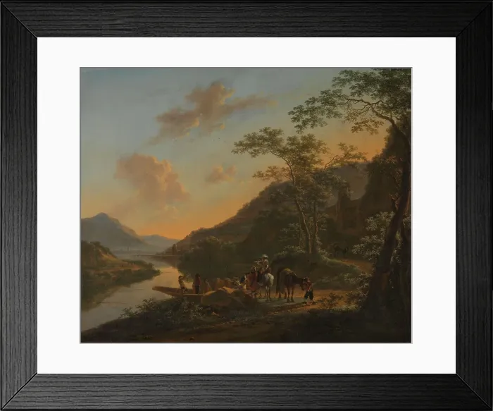 Framed Print : Italian Landscape with Ferry, c.1650-1652. Creator: Jan Dirksz Both Framed Print : Italian Landscape with Ferry, c.1650-1652. Creator: Jan Dirksz Both