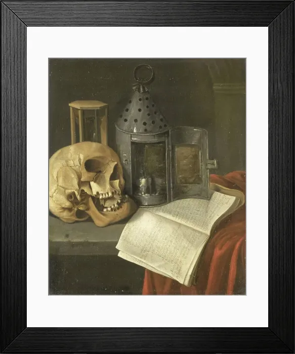 Framed Print : Vanitas Still Life, 1675-1700. Creator: B. Schaak Framed Print : Vanitas Still Life, 1675-1700. Creator: B. Schaak