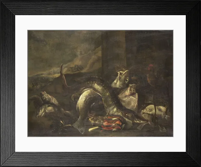 Framed Print : Still Life with Fish, 1668-1690. Creator: Rochus Hendricksz. van der Burgh Framed Print : Still Life with Fish, 1668-1690. Creator: Rochus Hendricksz. van der Burgh