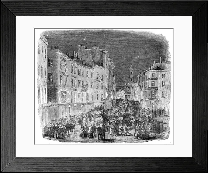 Framed Print : The Peace Illumination: Strand, 1856. Creator: Unknown Framed Print : The Peace Illumination: Strand, 1856. Creator: Unknown