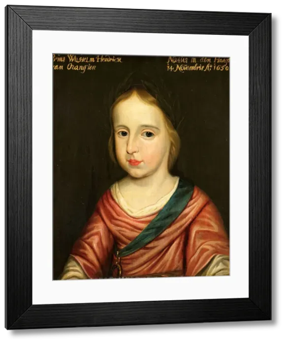 Framed Print : Portrait of Willem III (1650-1702), Prince of Orange, c.1653. Creator: Workshop of Gerard van Honthorst Framed Print : Portrait of Willem III (1650-1702), Prince of Orange, c.1653. Creator: Workshop of Gerard van Honthorst