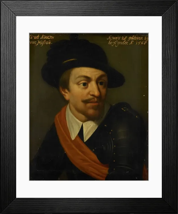 Framed Print : Portrait of Adolf (1540-68), Count of Nassau, c.1633-c.1635. Creator: Workshop of Wybrand de Geest Framed Print : Portrait of Adolf (1540-68), Count of Nassau, c.1633-c.1635. Creator: Workshop of Wybrand de Geest