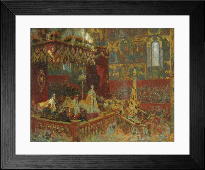 Framed Print : The Coronation Ceremony of Tsar Nicolai II in Moscow; sketch, 1896. Creator: Laurits Tuxen Framed Print : The Coronation Ceremony of Tsar Nicolai II in Moscow; sketch, 1896. Creator: Laurits Tuxen