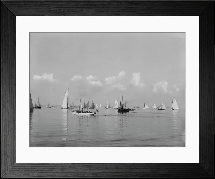 Framed Print : Fleet of N.Y.Y.C. [New York Yacht Club], Glencove [sic], 1897 Aug 2. Creator: Johns Johnston