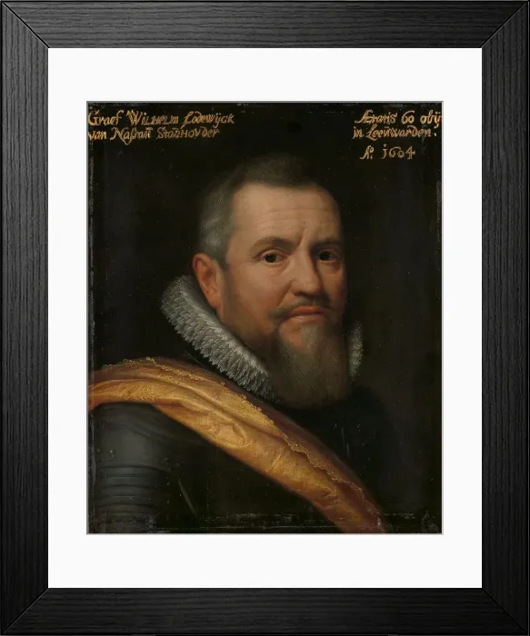 Framed Print : Portrait of Willem Lodewijk (1560-1620), Count of Nassau, Nicknamed in Frisian... 1609. Creator: Workshop of Michiel Jansz van Mierevelt Framed Print : Portrait of Willem Lodewijk (1560-1620), Count of Nassau, Nicknamed in Frisian... 1609. Creator: Workshop of Michiel Jansz van Mierevelt