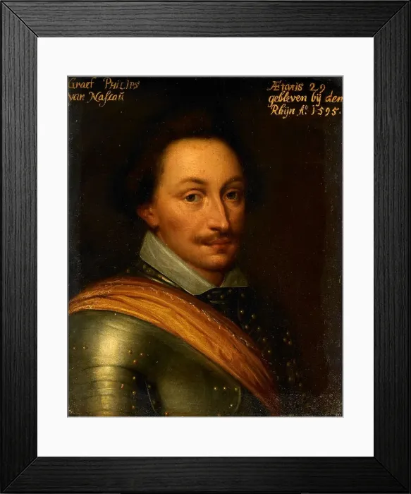 Framed Print : Portrait of Philips (1566-95), Count of Nassau, c.1609-c.1633. Creator: Unknown Framed Print : Portrait of Philips (1566-95), Count of Nassau, c.1609-c.1633. Creator: Unknown
