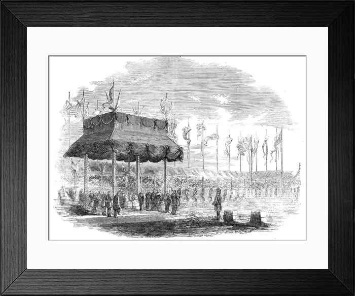Framed Print : Her Majesty the Queen Laying the Foundation-Stone of Wellington College, near Sandhurst, 1856. Creator: Unknown Framed Print : Her Majesty the Queen Laying the Foundation-Stone of Wellington College, near Sandhurst, 1856. Creator: Unknown