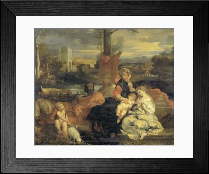 Framed Print : The Mystic Marriage of St Catherine, 1650-1720. Creator: Follower of Sébastien Bourdon Framed Print : The Mystic Marriage of St Catherine, 1650-1720. Creator: Follower of Sébastien Bourdon