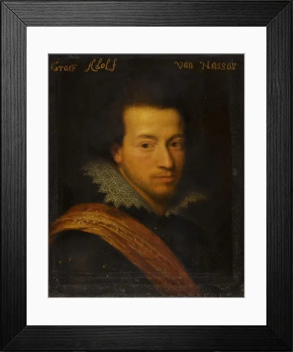 Framed Print : Portrait of Adolf (1586-1608), Count of Nassau-Siegen, c.1609-1633. Creator: Workshop of Jan Antonisz van Ravesteyn Framed Print : Portrait of Adolf (1586-1608), Count of Nassau-Siegen, c.1609-1633. Creator: Workshop of Jan Antonisz van Ravesteyn