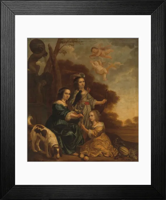 Framed Print : Portrait of Geertruyt, Margriet and Anna Delff, the Artist's Daughters (Portrait of three... 1660. Creator: Jacob Willemsz. Delff the Younger) Framed Print : Portrait of Geertruyt, Margriet and Anna Delff, the Artist's Daughters (Portrait of three... 1660. Creator: Jacob Willemsz. Delff the Younger)